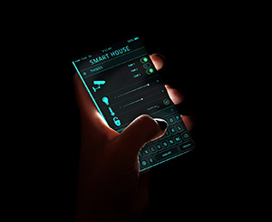 Homeowner using a smart thermostat app as recommended by their furnace maintenance Belmar technician