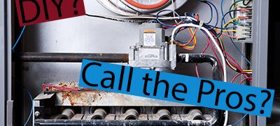 HVAC-repair-Belmar HVAC repair Belmar, inside of a furnace with 2 banners reading "DIY?" and "Call the Pros?"