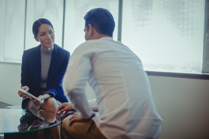 Website designer in Toms River meeting with a client